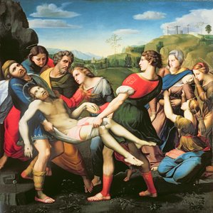 De graflegging, naar een schilderij van Raphael in de Villa Borghese, Rome, 17e eeuw